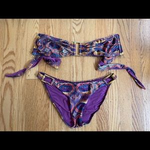 Gorgeous VIX bandeau peacock bikini